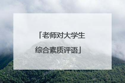 老师对大学生综合素质评语