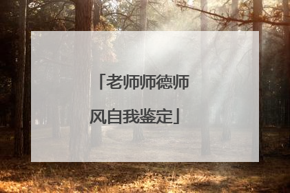 老师师德师风自我鉴定