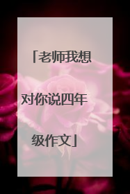 老师我想对你说四年级作文