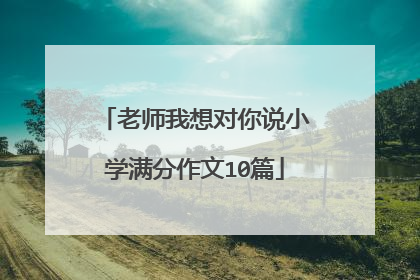 老师我想对你说小学满分作文10篇