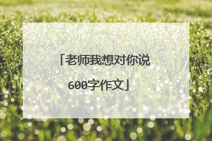 老师我想对你说600字作文