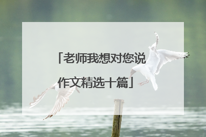 老师我想对您说作文精选十篇