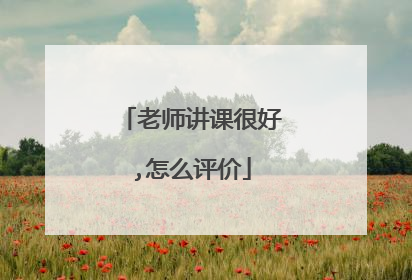 老师讲课很好,怎么评价