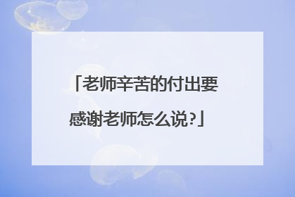 老师辛苦的付出要感谢老师怎么说?