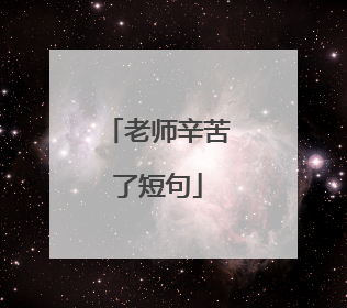 老师辛苦了短句