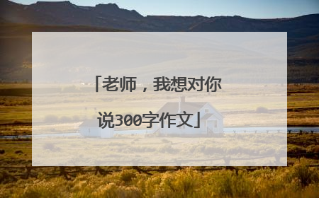 老师，我想对你说300字作文