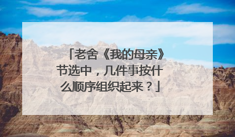 老舍《我的母亲》节选中,几件事按什么顺序组织起来?