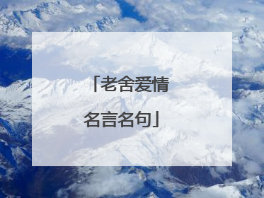 老舍爱情名言名句
