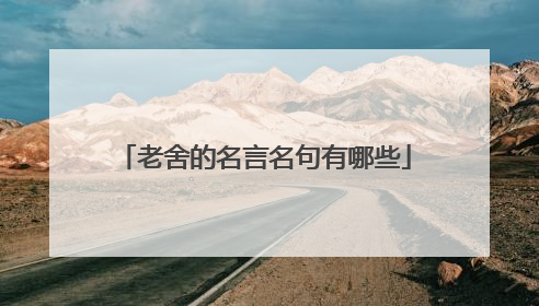 老舍的名言名句有哪些