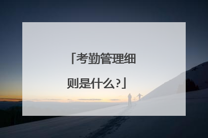 考勤管理细则是什么?