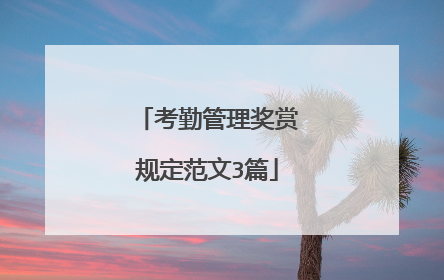 考勤管理奖赏规定范文3篇