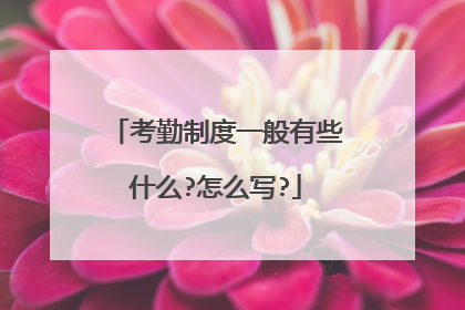 考勤制度一般有些什么?怎么写?