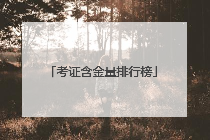 考证含金量排行榜