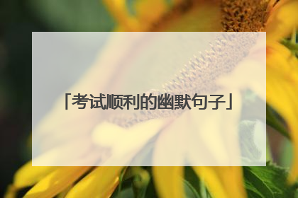 考试顺利的幽默句子