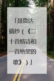 聂鲁达 摘抄(《二十首情诗和一首绝望的歌》)