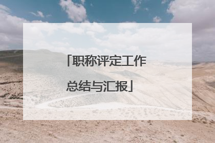 职称评定工作总结与汇报