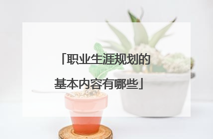 职业生涯规划的基本内容有哪些