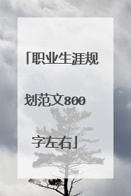 职业生涯规划范文800字左右