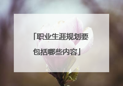 职业生涯规划要包括哪些内容
