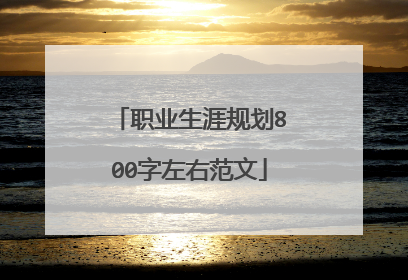 职业生涯规划800字左右范文