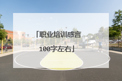 职业培训感言 100字左右