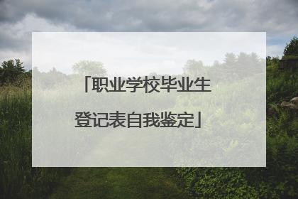 职业学校毕业生登记表自我鉴定