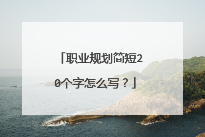 职业规划简短20个字怎么写？