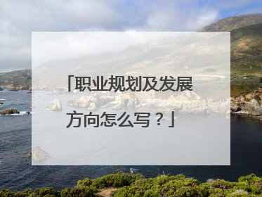职业规划及发展方向怎么写？