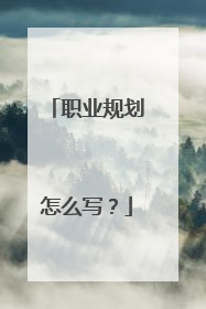 职业规划怎么写?