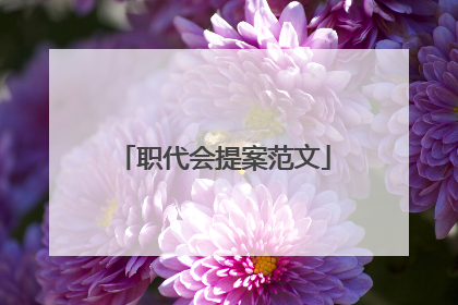 职代会提案范文