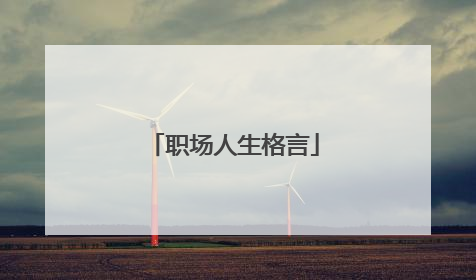 职场人生格言