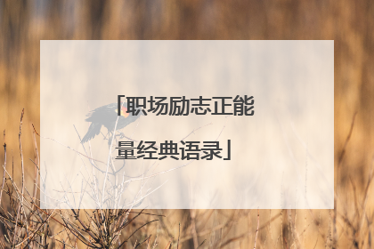 职场励志正能量经典语录