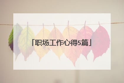 职场工作心得5篇