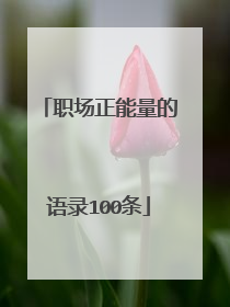 职场正能量的语录100条