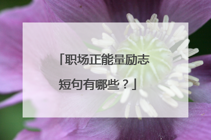 职场正能量励志短句有哪些？