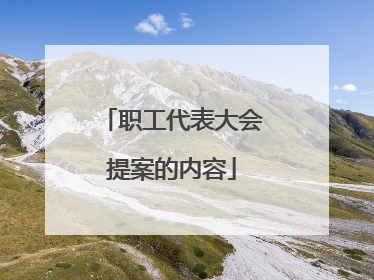 职工代表大会提案的内容