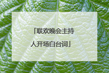 联欢晚会主持人开场白台词