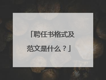 聘任书格式及范文是什么？