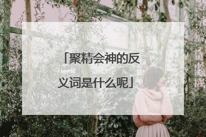 聚精会神的反义词是什么呢
