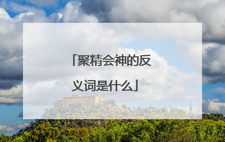 聚精会神的反义词是什么
