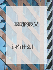 聪明的反义词有什么