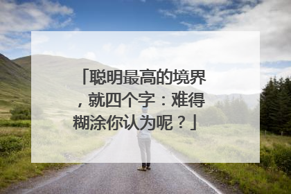 聪明最高的境界,就四个字:难得糊涂你认为呢?