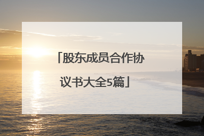股东成员合作协议书大全5篇