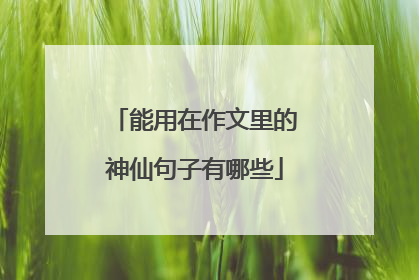 能用在作文里的神仙句子有哪些