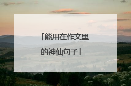 能用在作文里的神仙句子