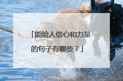 能给人信心和力量的句子有哪些？