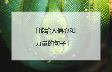 能给人信心和力量的句子