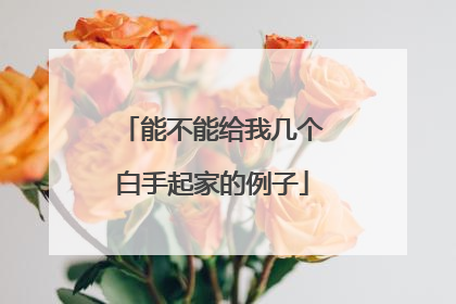 能不能给我几个白手起家的例子