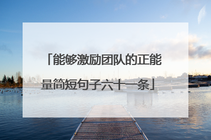 能够激励团队的正能量简短句子六十一条