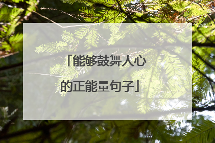 能够鼓舞人心的正能量句子